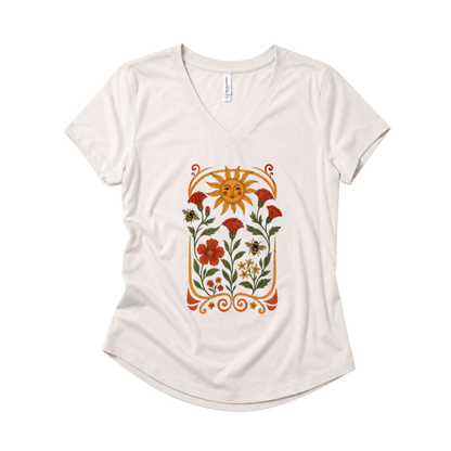 Golden Floral - Super Soft V Neck