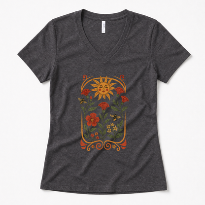 Golden Floral - Super Soft V Neck