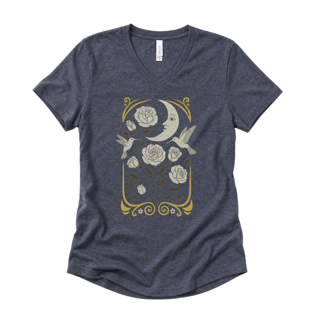 Moonlight Floral - Super Soft V Neck