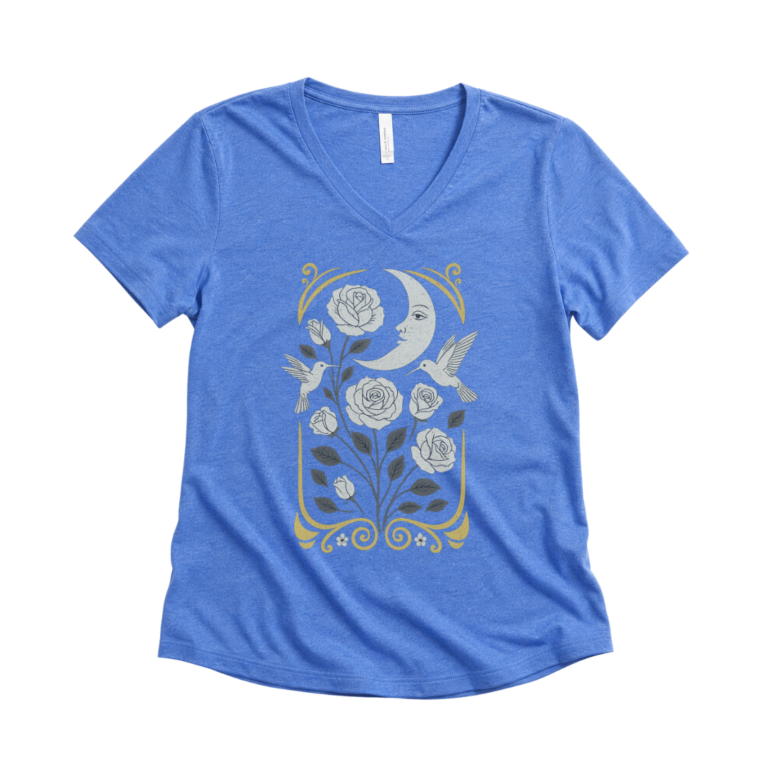 Moonlight Floral - Super Soft V Neck
