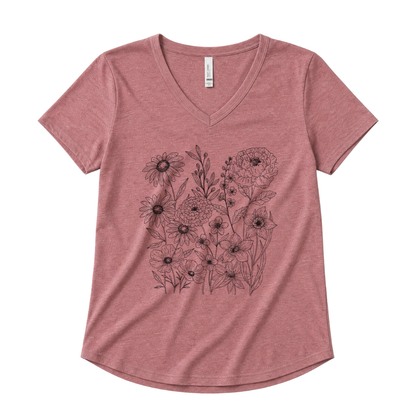 Petal Cartography - Super Soft V Neck1