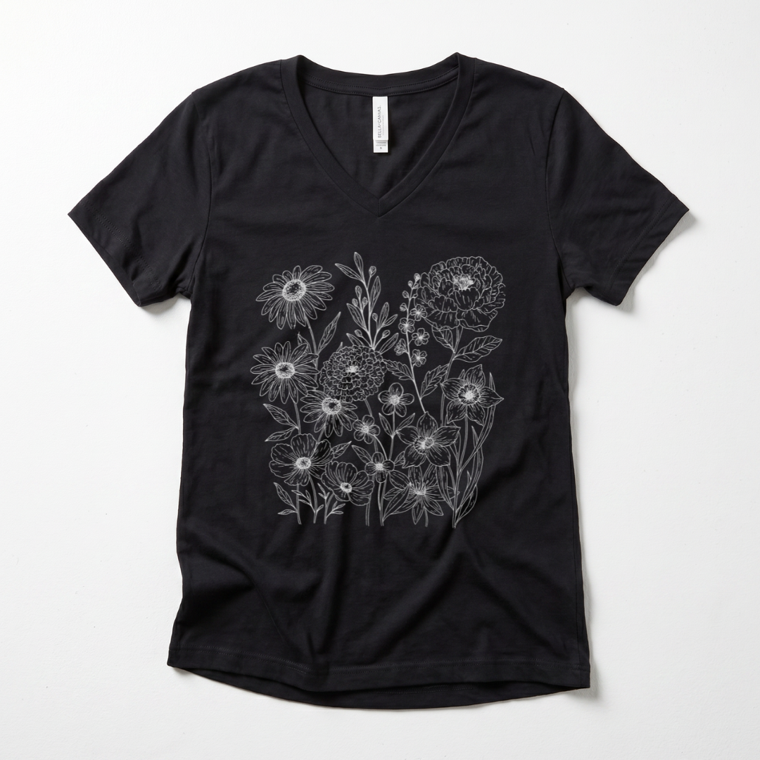 Petal Cartography - Super Soft V Neck1