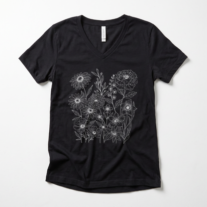 Petal Cartography - Super Soft V Neck1
