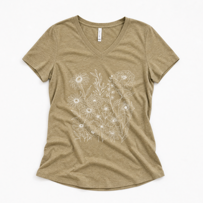Petal Cartography - Super Soft V Neck1