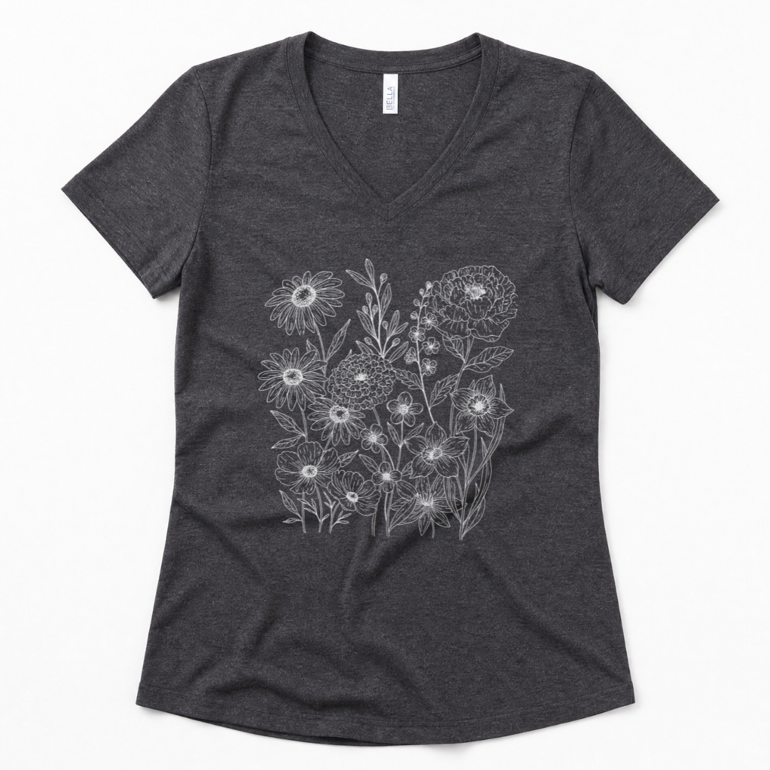 Petal Cartography - Super Soft V Neck1