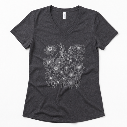 Petal Cartography - Super Soft V Neck1