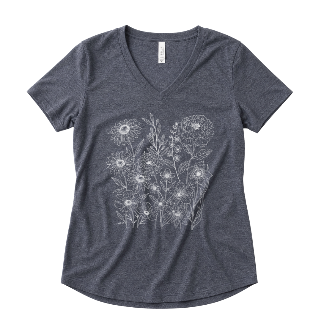 Petal Cartography - Super Soft V Neck1
