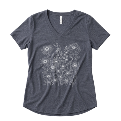 Petal Cartography - Super Soft V Neck1