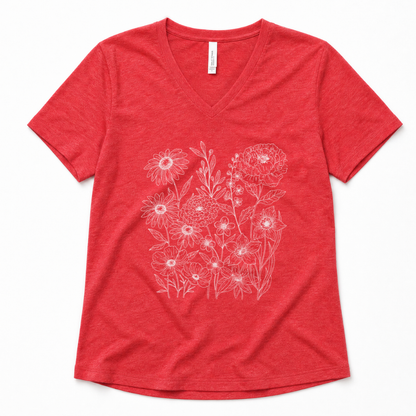 Petal Cartography - Super Soft V Neck1