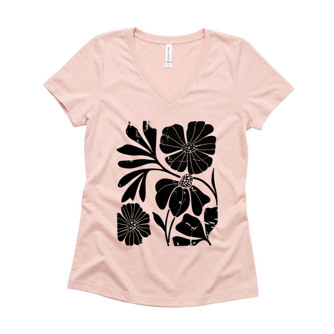 Artistic Boho Floral - Super Soft V Neck