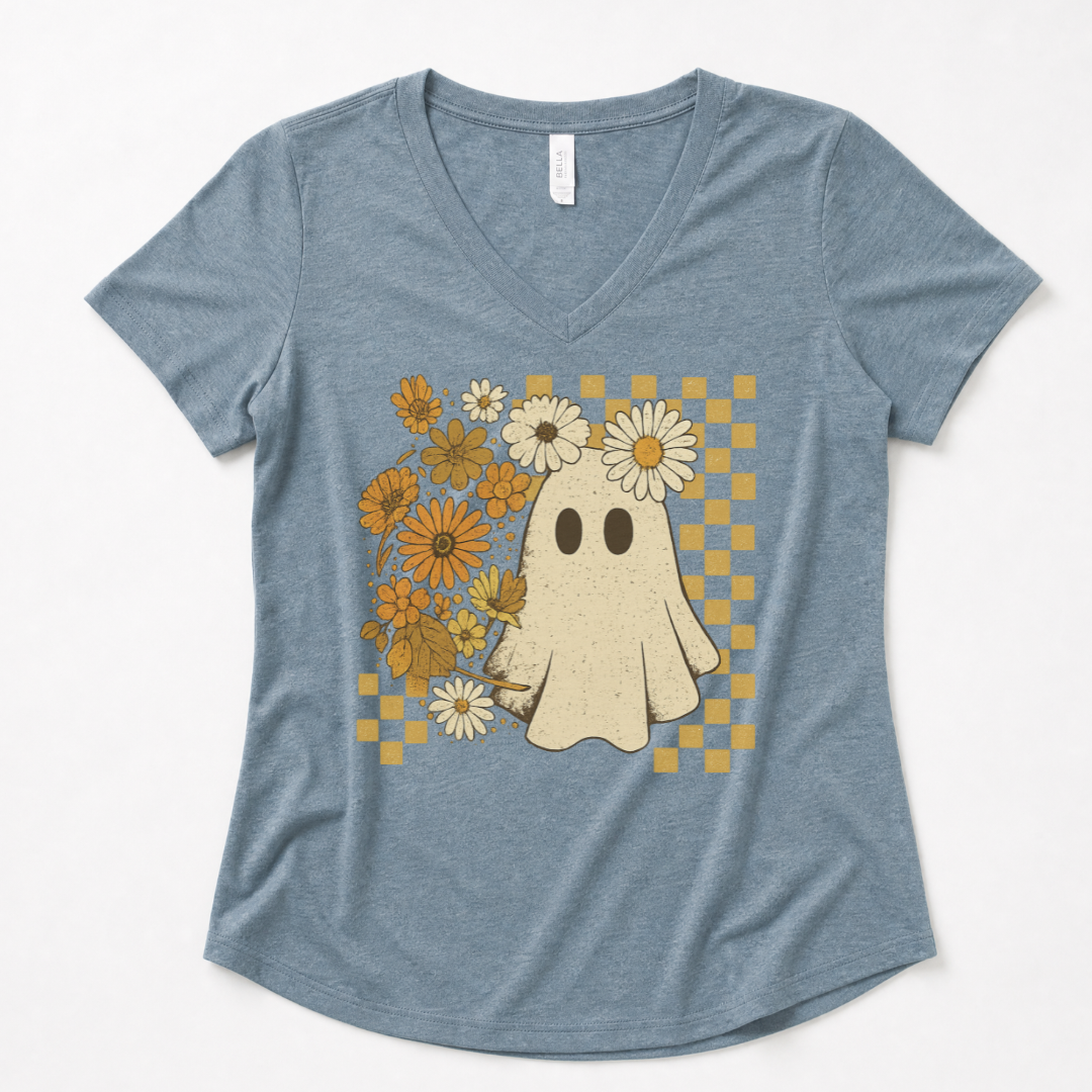 Floral Ghost - Super Soft V Neck