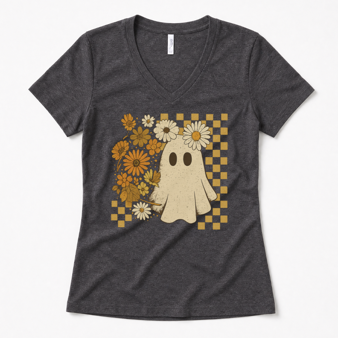 Floral Ghost - Super Soft V Neck