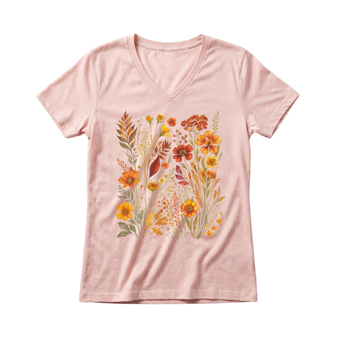 Autumn Floral - Super Soft V Neck