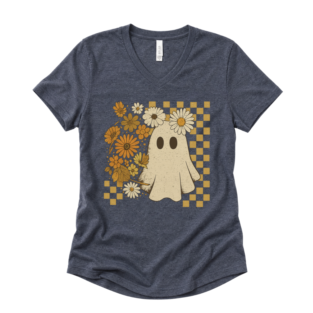 Floral Ghost - Super Soft V Neck