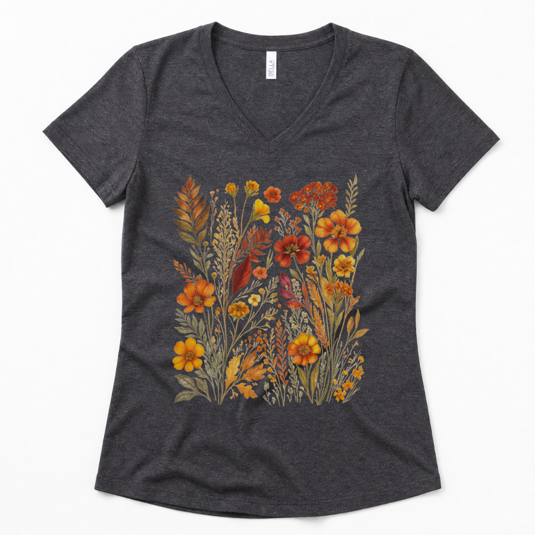 Autumn Floral - Super Soft V Neck