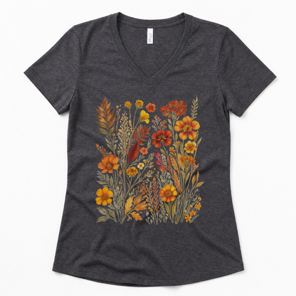 Autumn Floral - Super Soft V Neck