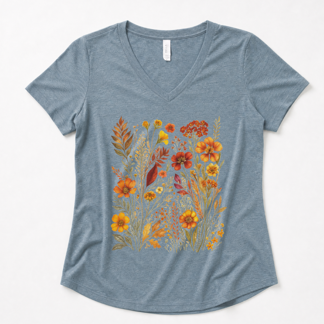 Autumn Floral - Super Soft V Neck