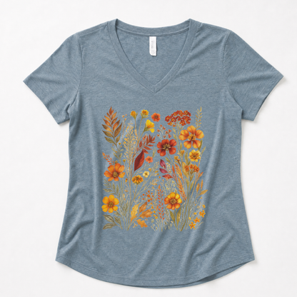 Autumn Floral - Super Soft V Neck
