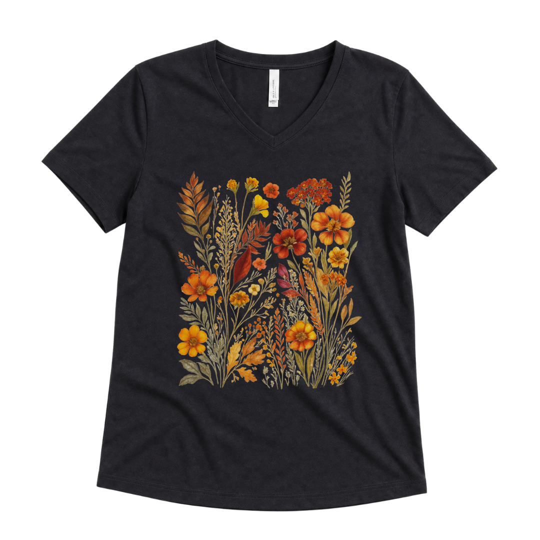 Autumn Floral - Super Soft V Neck