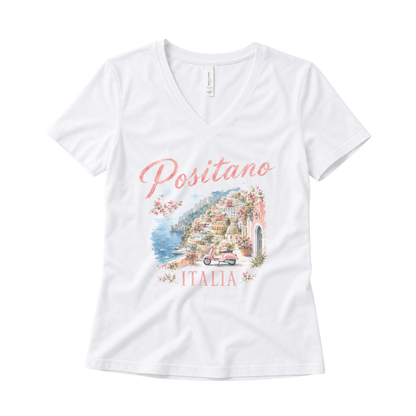 Vintage Positano Painting - Super Soft V-Neck