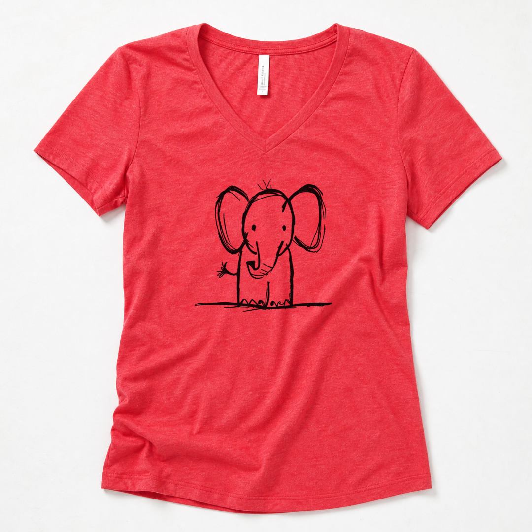 Elephant Sketch - Super Soft V Neck