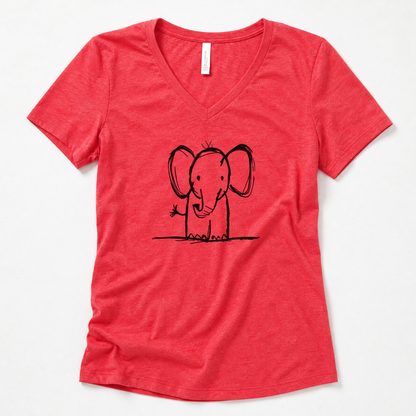 Elephant Sketch - Super Soft V Neck
