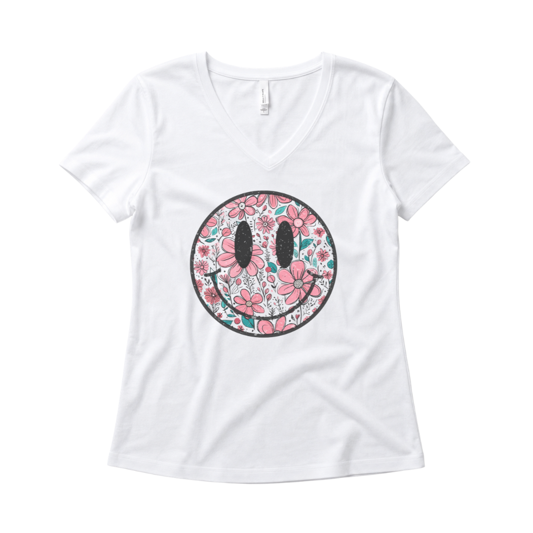 Flower Smile - Super Soft V-Neck