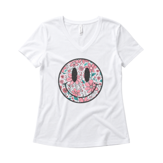 Flower Smile - Super Soft V-Neck