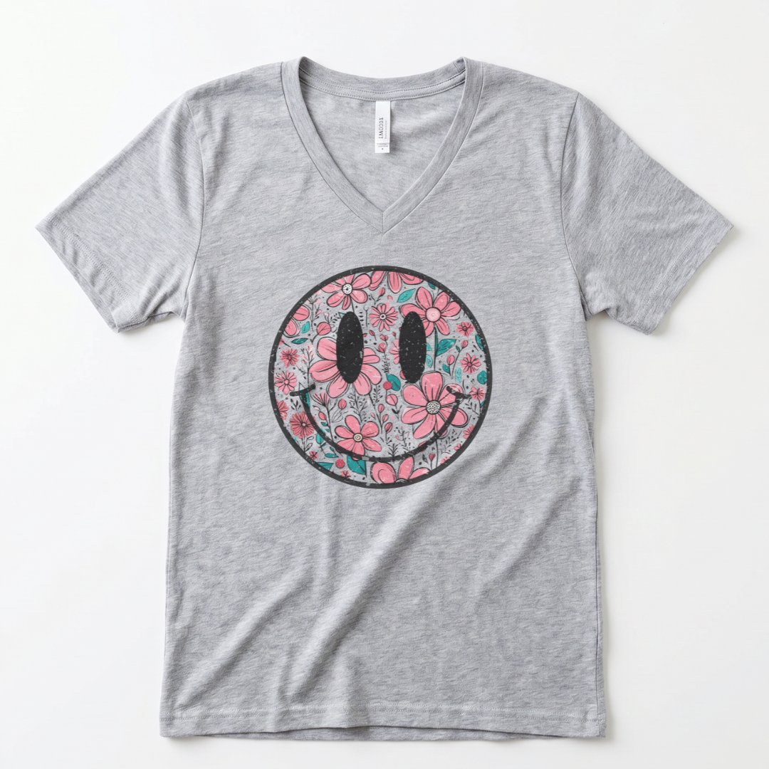 Flower Smile - Super Soft V-Neck