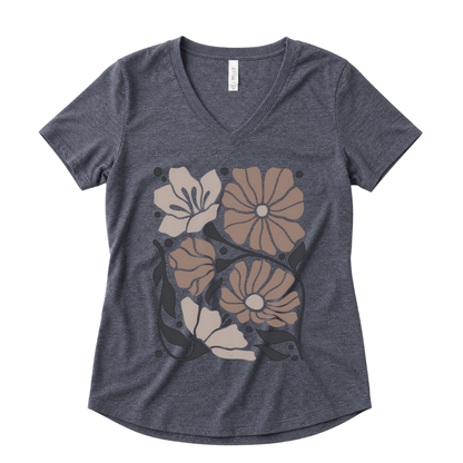Abstract Floral - Super Soft V Neck