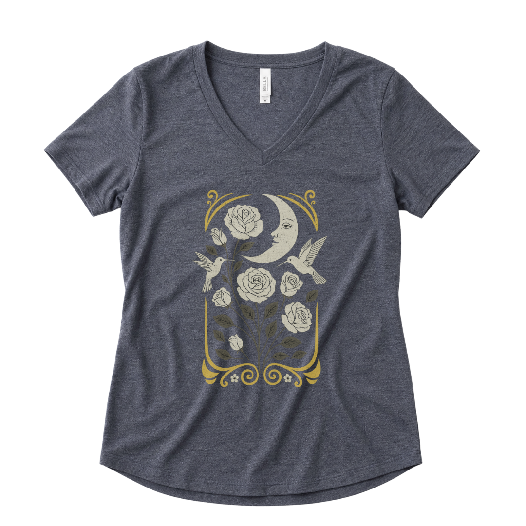 Moonlight Floral - Super Soft V Neck