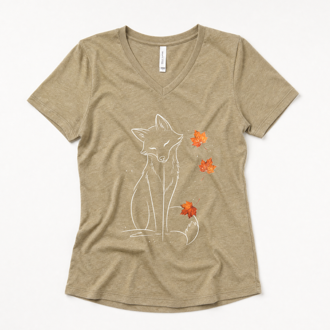 Fox in Fall - Super Soft V Neck