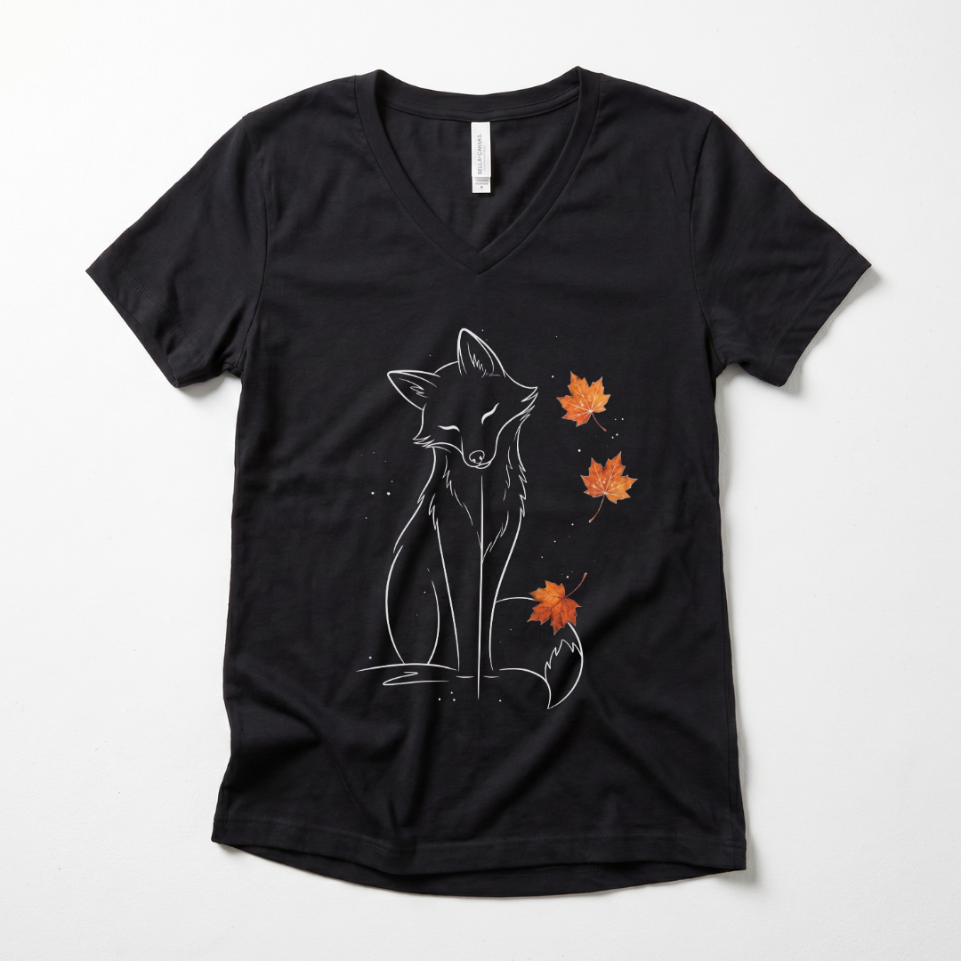 Fox in Fall - Super Soft V Neck