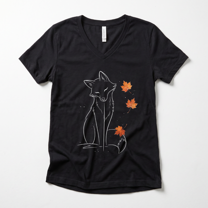 Fox in Fall - Super Soft V Neck