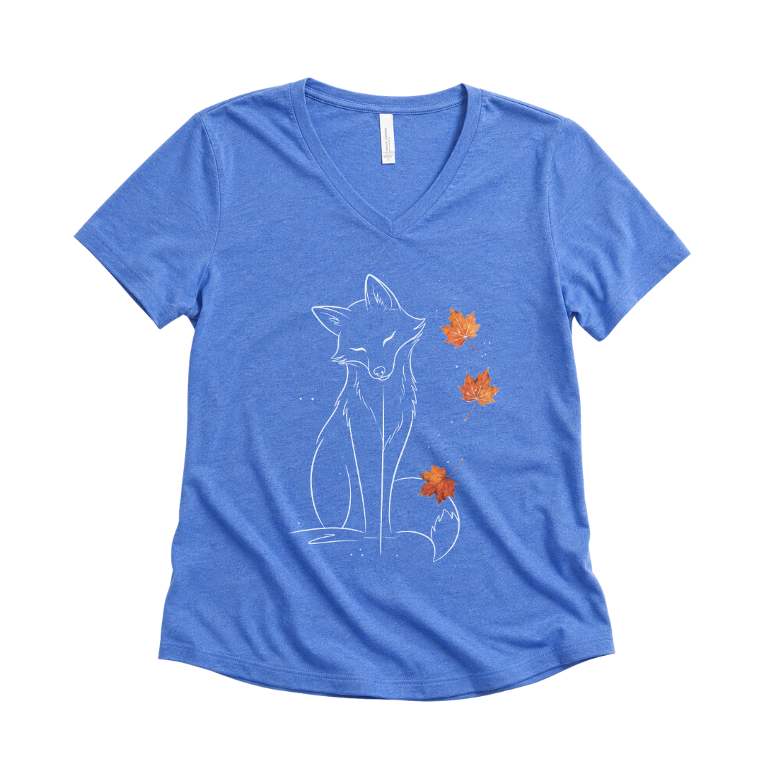 Fox in Fall - Super Soft V Neck