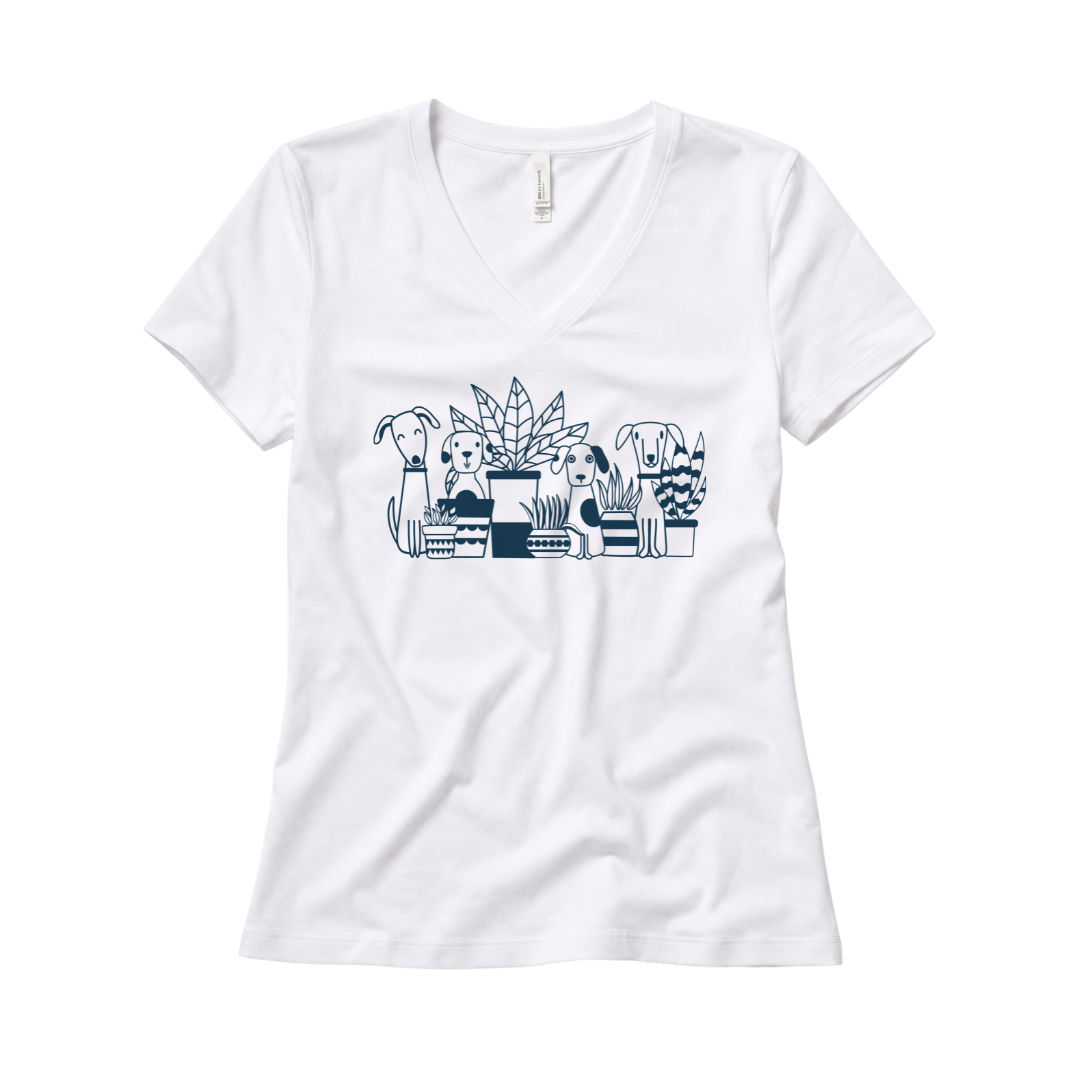 Dogs And Plants - Super Soft V Neck