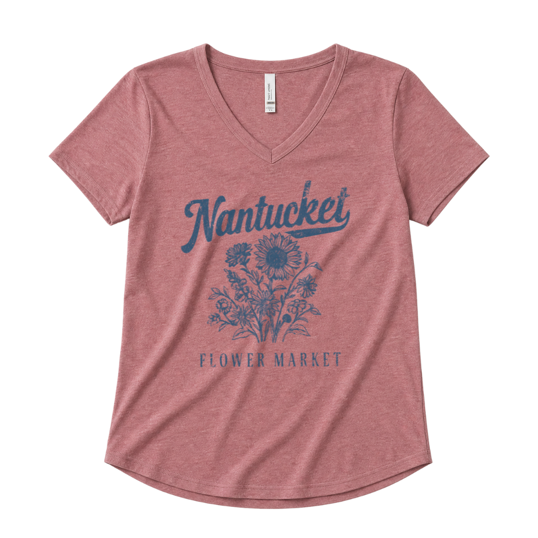Nantucket Flower Market - Super Soft V Neck