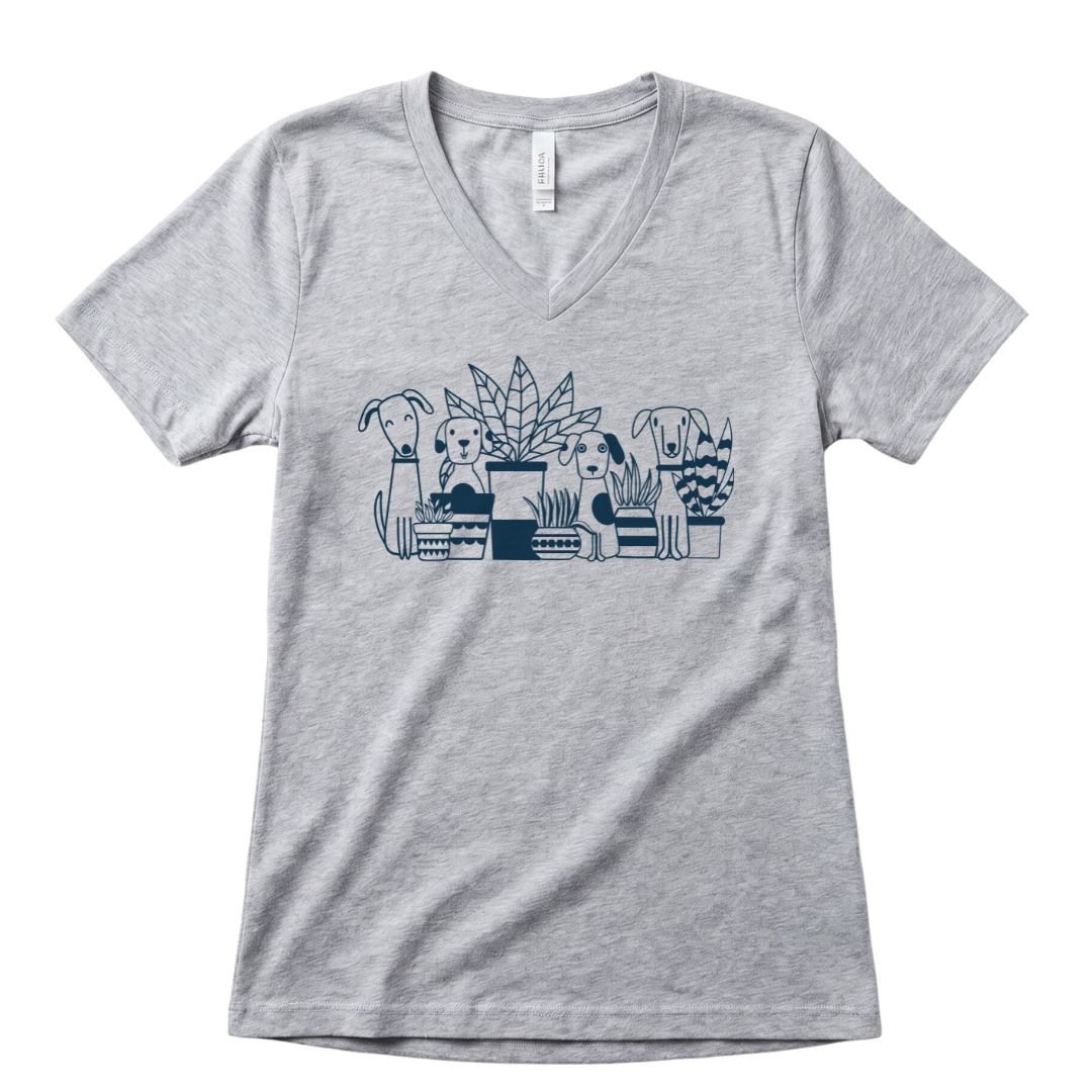 Dogs And Plants - Super Soft V Neck