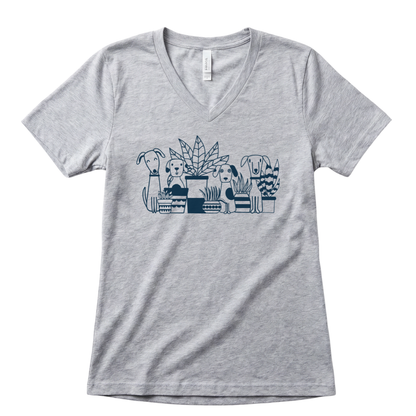Dogs And Plants - Super Soft V Neck