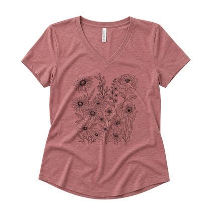 Petal Cartography - Super Soft V Neck