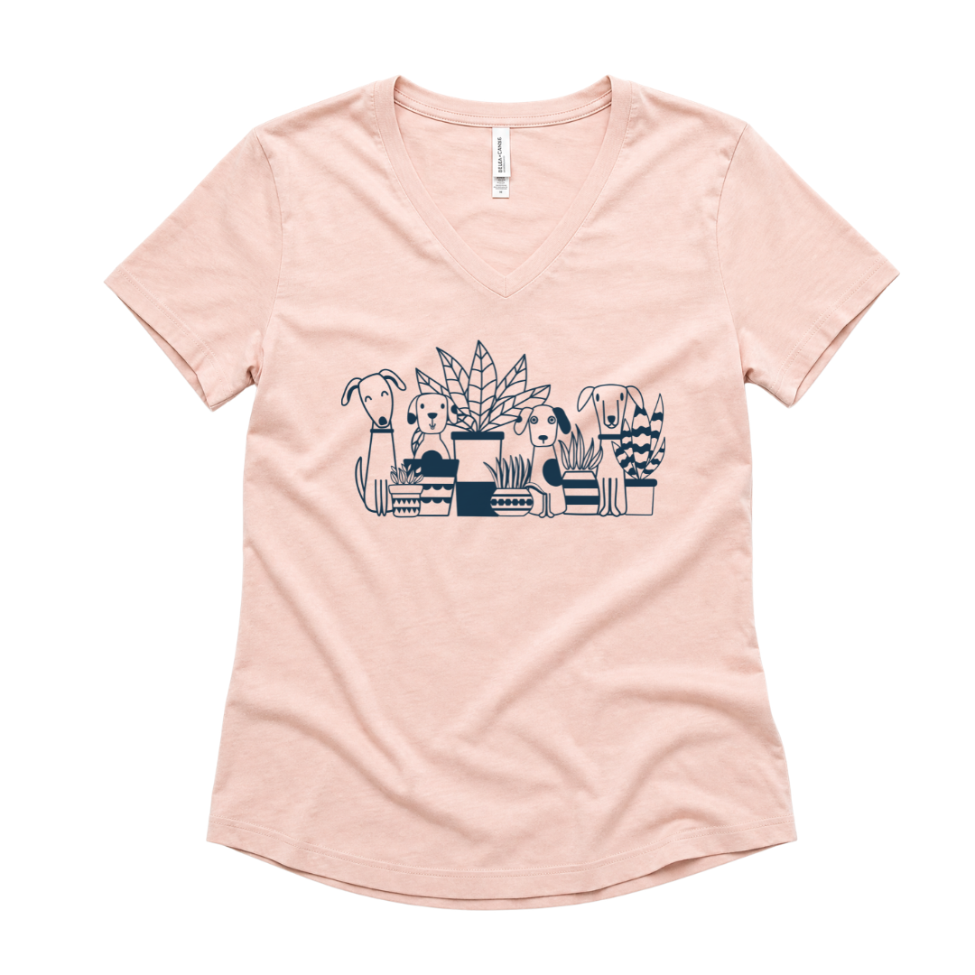 Dogs And Plants - Super Soft V Neck