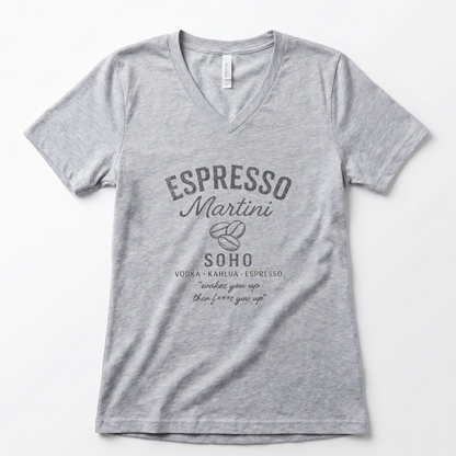 Espresso Martini, Vintage Faded Print - Super Soft V-Neck