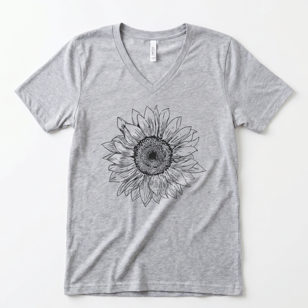 Graphite Sunflower - Super Soft V-Neck