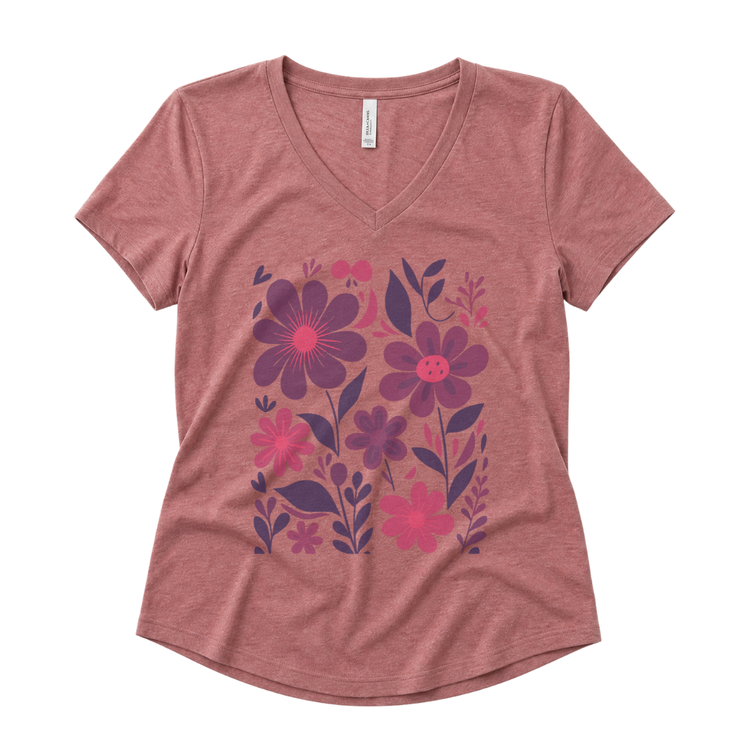 Floral Riot - Super Soft V Neck