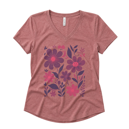 Floral Riot - Super Soft V Neck