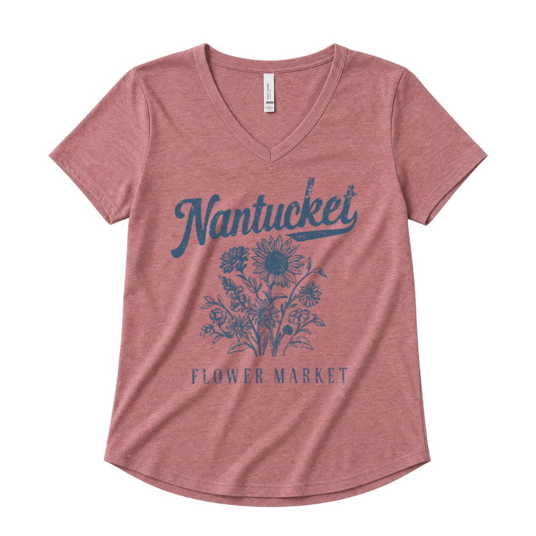 Nantucket Flower Market - Super Soft V Neck