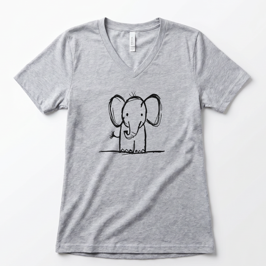 Elephant Sketch - Super Soft V Neck