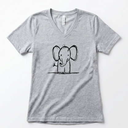 Elephant Sketch - Super Soft V Neck