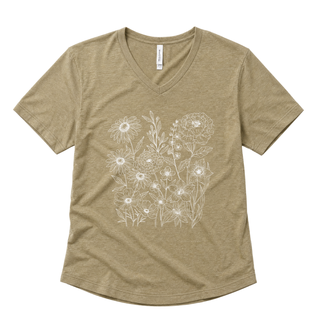 Petal Cartography - Super Soft V Neck