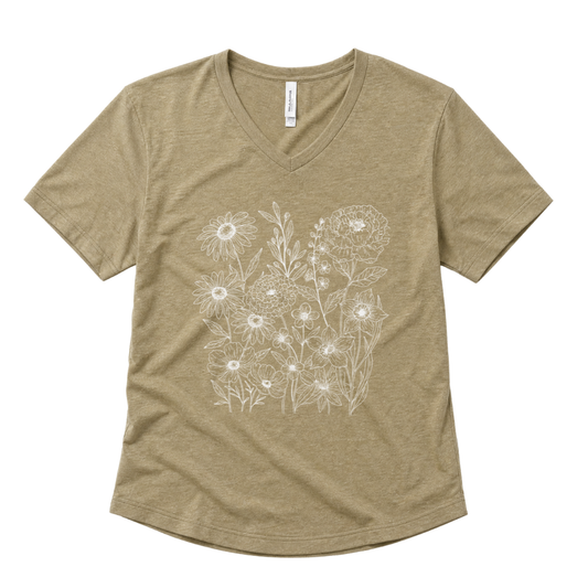 Petal Cartography - Super Soft V Neck